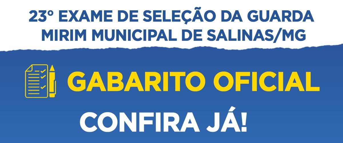 GABARITO OFICIAL DO 23° EXAME DE SELEÇÃO DA GUARDA MIRIM MUNICIPAL DE...